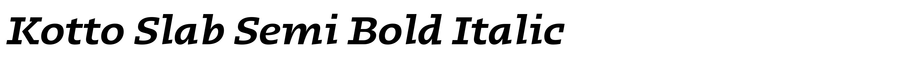 Kotto Slab Semi Bold Italic
